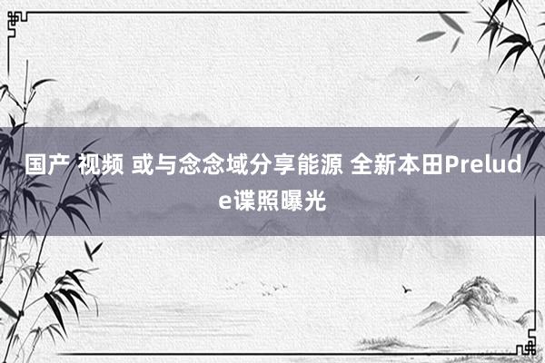 国产 视频 或与念念域分享能源 全新本田Prelude谍照曝光