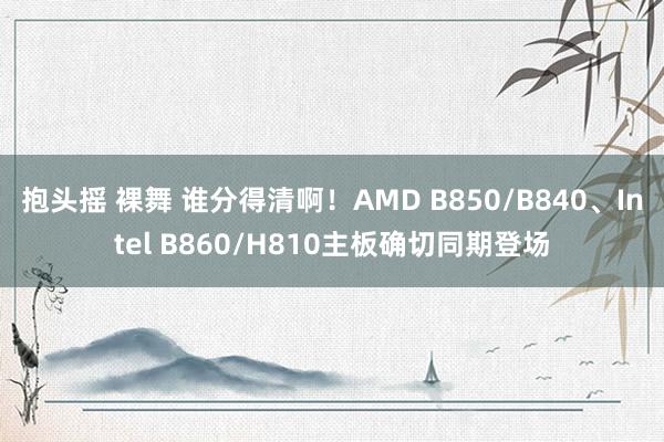 抱头摇 裸舞 谁分得清啊！AMD B850/B840、Intel B860/H810主板确切同期登场